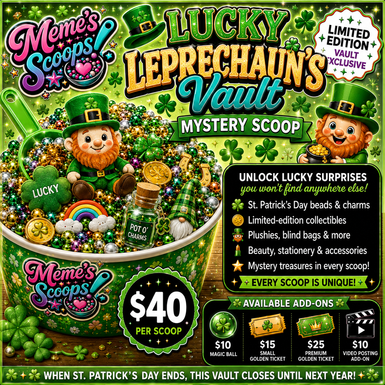 🍀 Lucky Leprechaun Vault Mystery Scoop