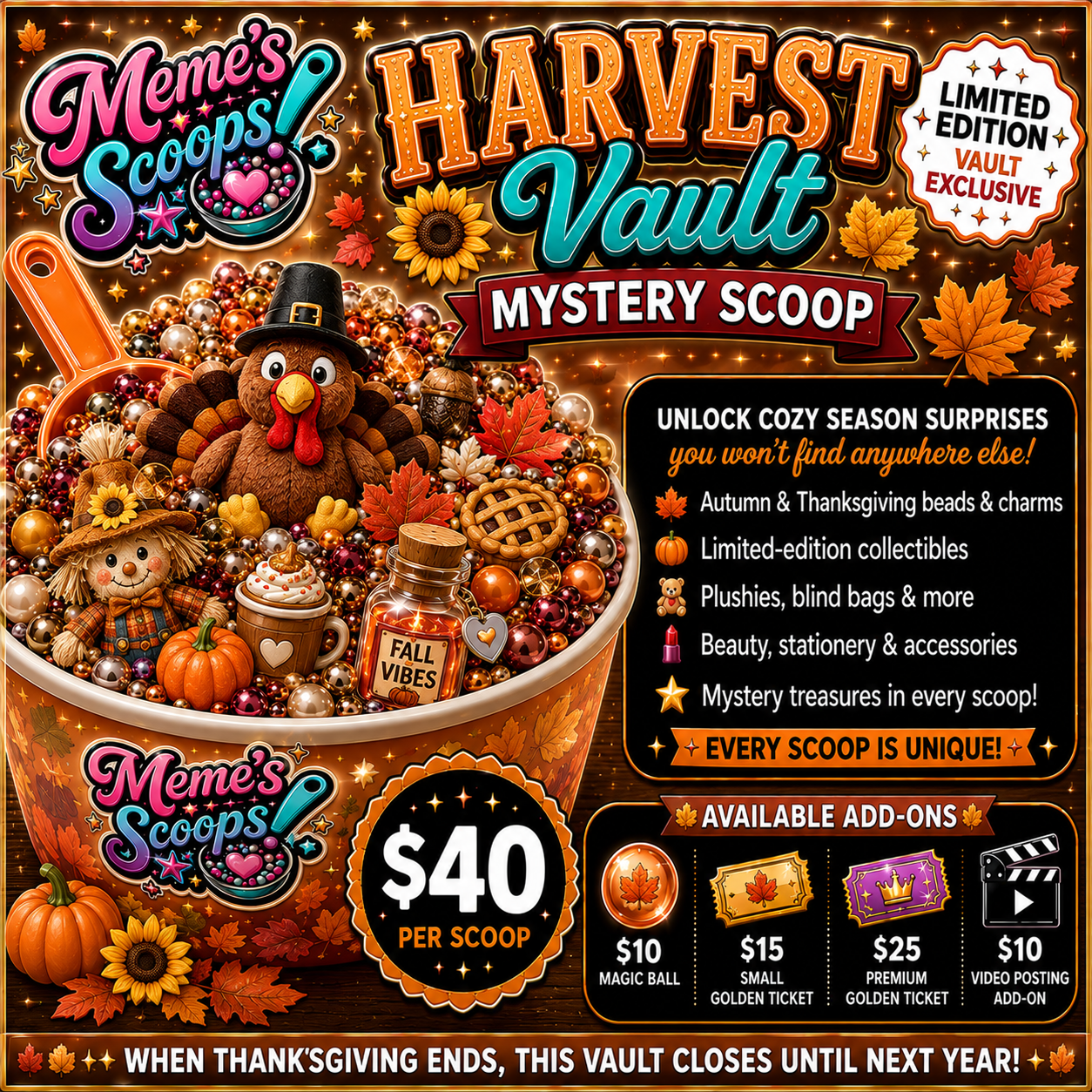 ⸻

🦃 Harvest Vault Mystery Scoop