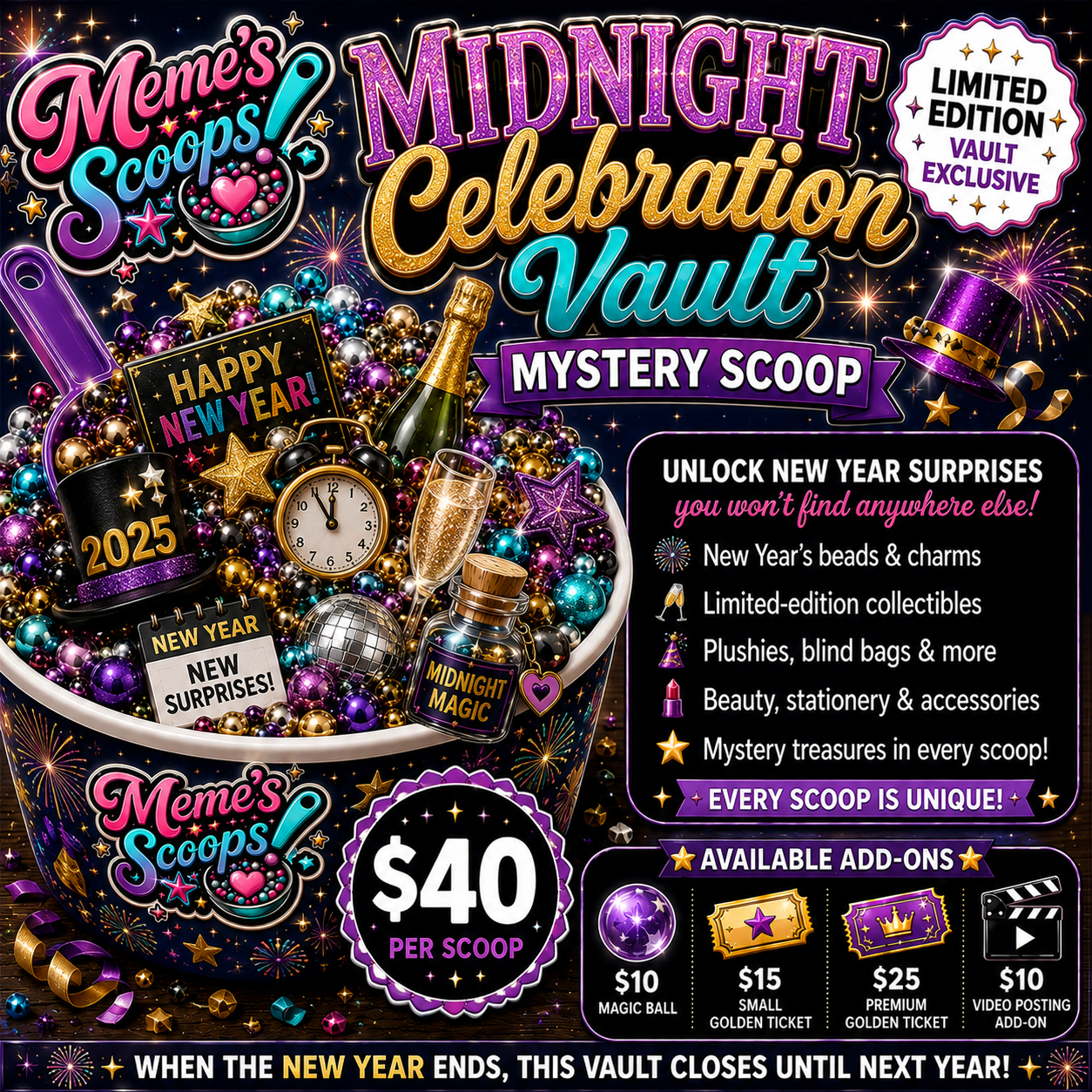 🎆 Midnight Celebration Vault Mystery Scoop